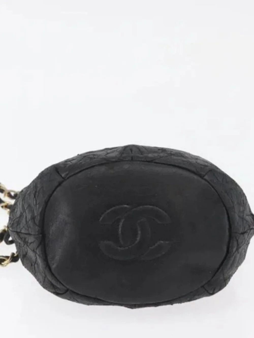 CHANEL Matelasse Chain Shoulder Bag Lamb Skin Black Gold CC Auth BD2003
